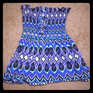 Gianni Bini printed & ruffled tube top